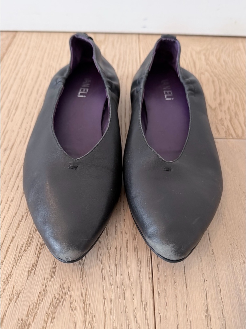 Black Women's Pointed Ballet Flats - vaneli